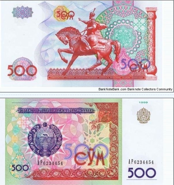 Uzbekistan 500 cym • Banknotes Collection by muhammad niazi on Kolektado